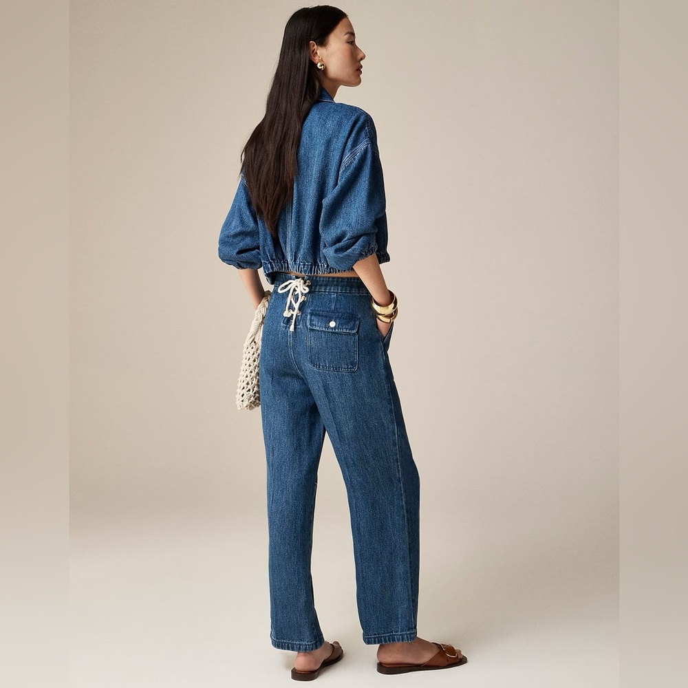 J.Crew Lace-up drapey wide-leg jean BZ734